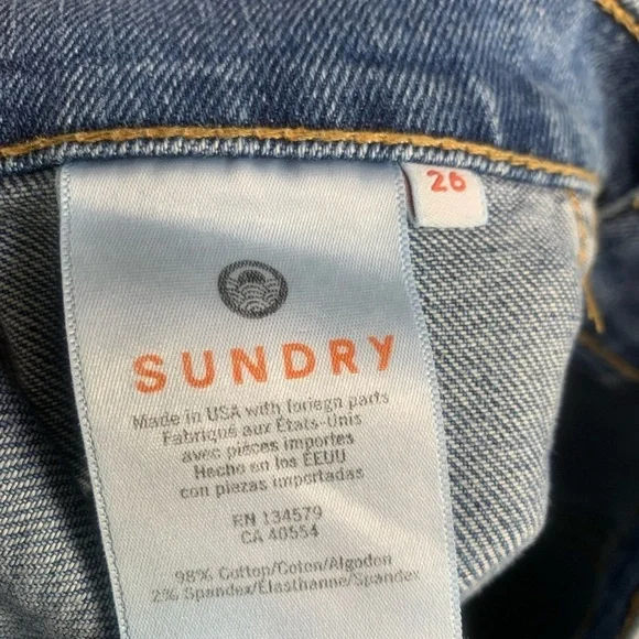 Sundry Star High Waist Button Front Denim Jean Skirt Size 26 - Picture 10 of 11